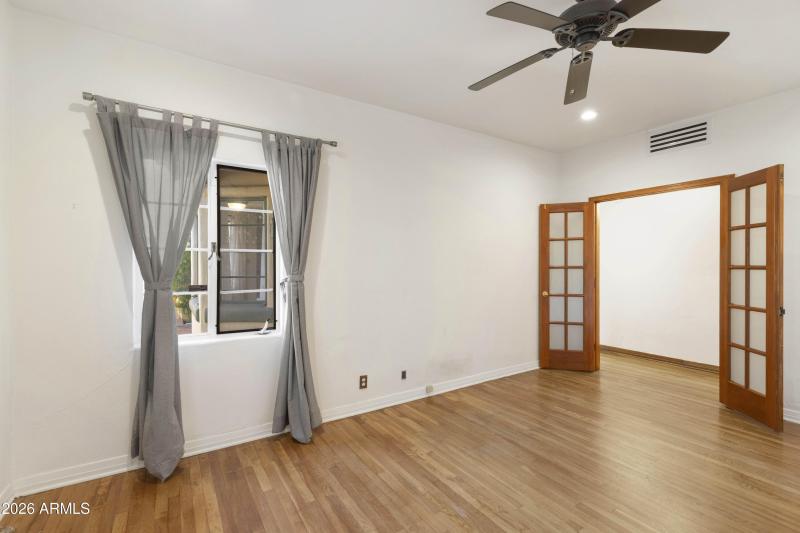 2nd Bedroom Looking Towards French Doors