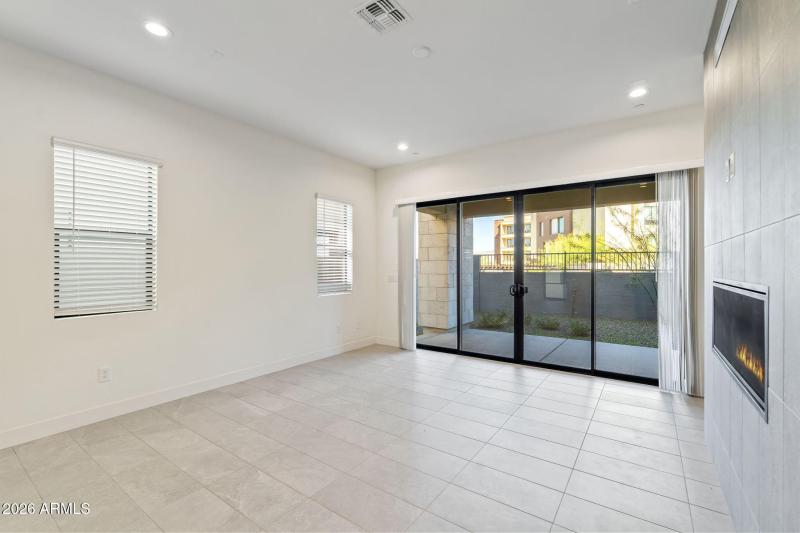 Family room with fireplace