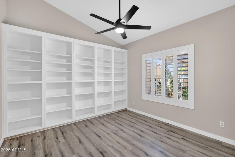 Bedroom with Built-In Shelving
