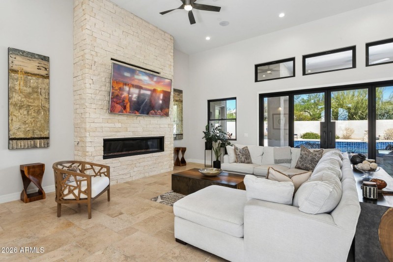 Great Room Fireplace and TV