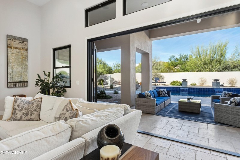 Open Great Room to Backyard Paradise