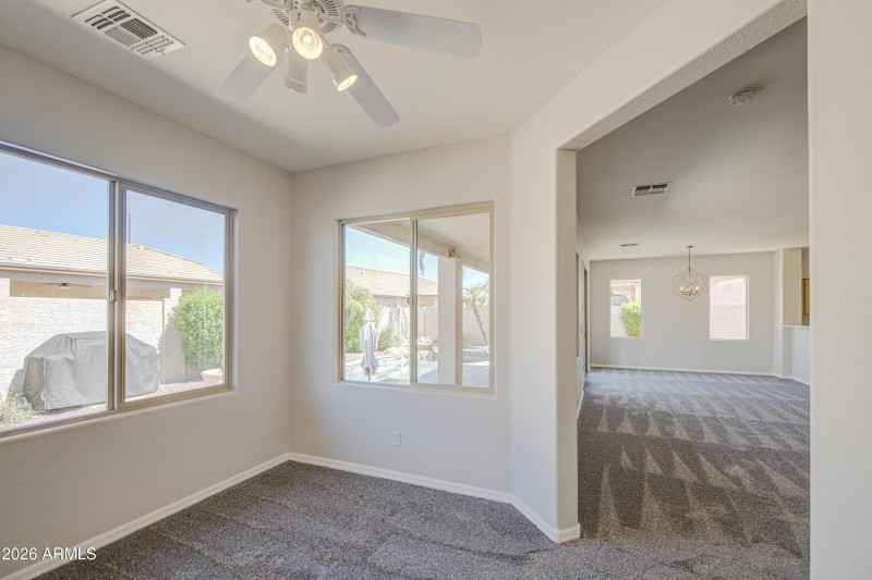 Den w/double doors off great room