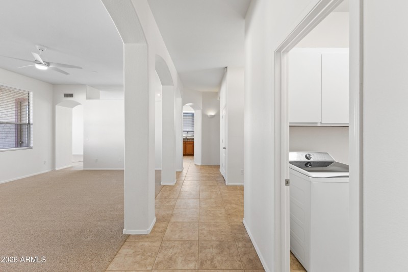 Entry/laundry/living room