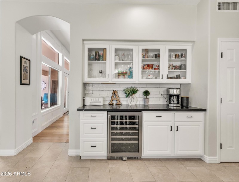 Kitchen Counter with Wine Refrigerator