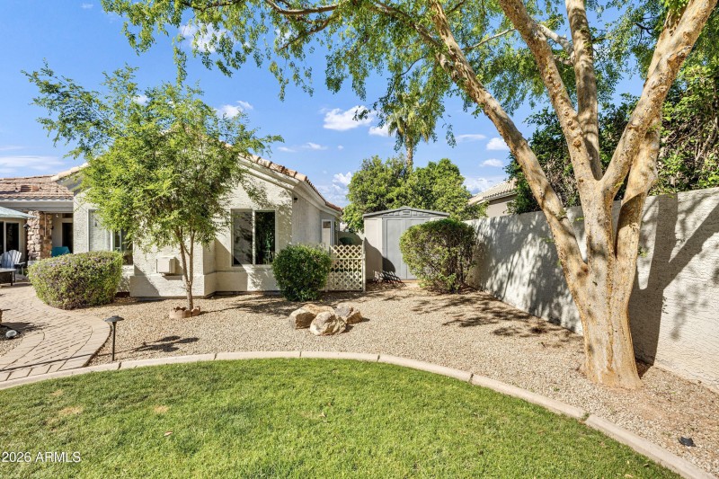 Backyard with Storage Shed