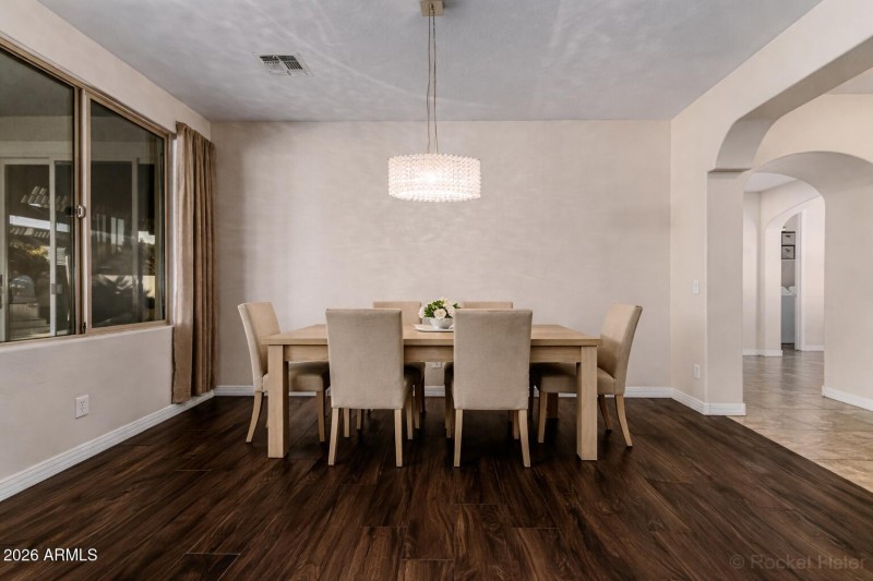 Dining Room with Chandelier