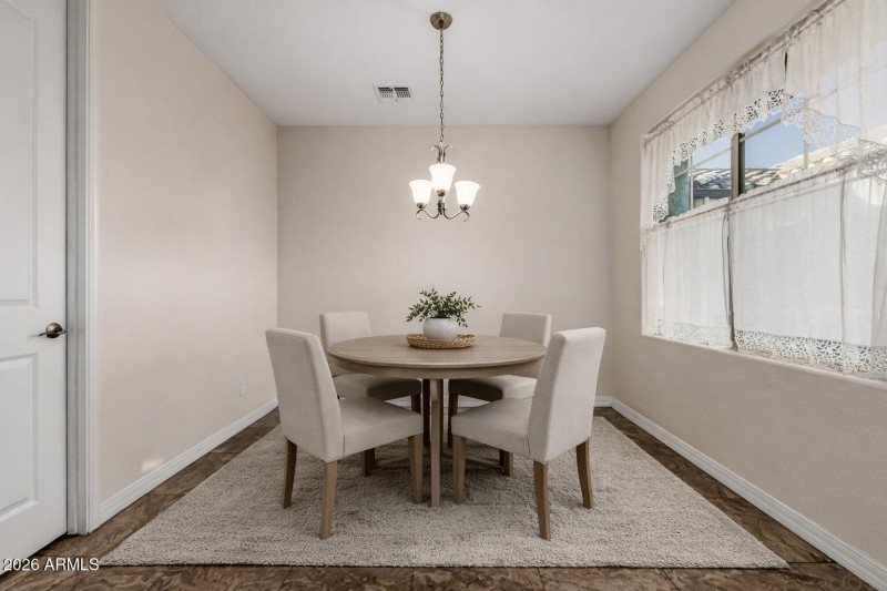 Virtually Staged Breakfast Nook