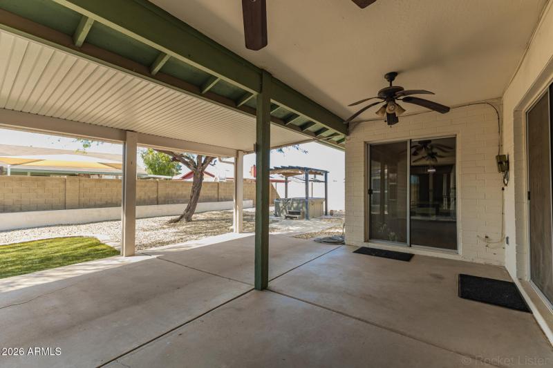 Large covered back patio