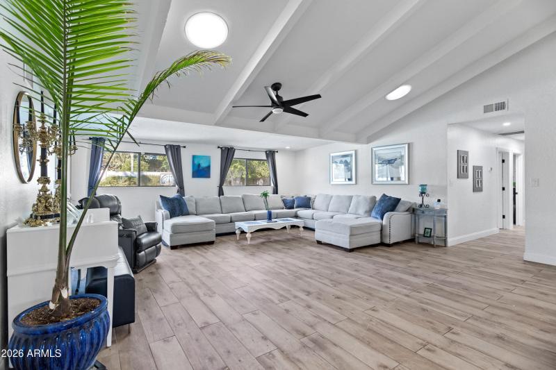 Family room with exit to pool