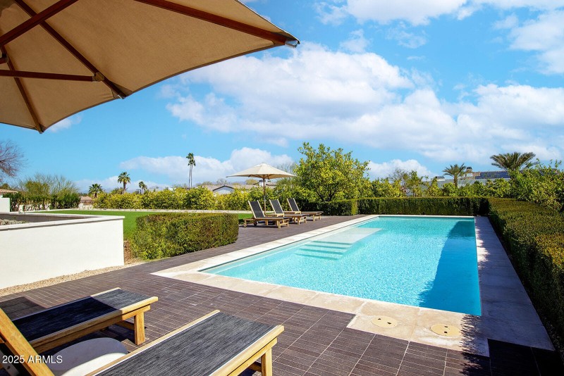 heated sparkling pool