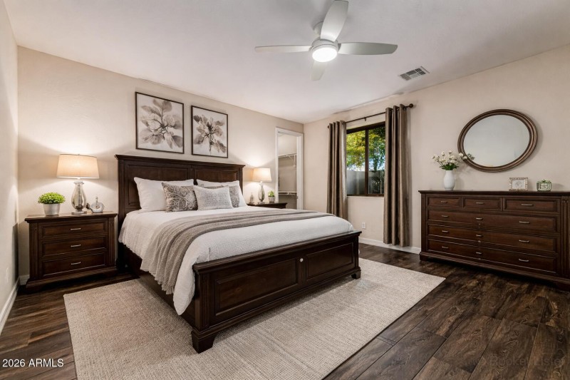 Virtually Staged Bed 2 w/walk in closet