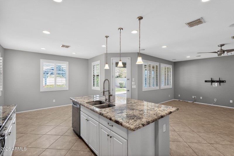 Kitchen and living room view