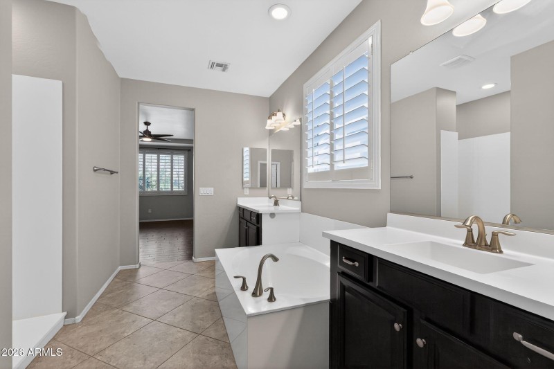 Primary bathroom with modern fixtures