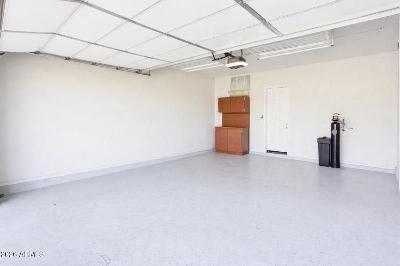 Empty spacious garage with modern detail