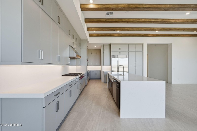 Kitchen W Waterfall Island