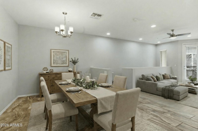 Virtually Staged Dining & Great Room
