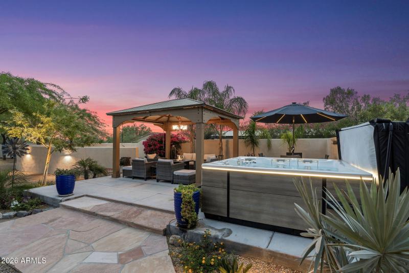 Ramada and Hot tub at Night