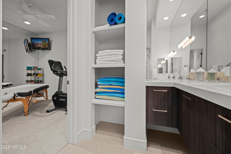 Bathroom connects Bdrm 3 & Exercise Rm