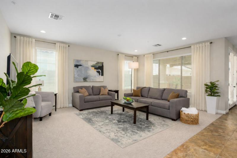 Modern living room with neutral tones