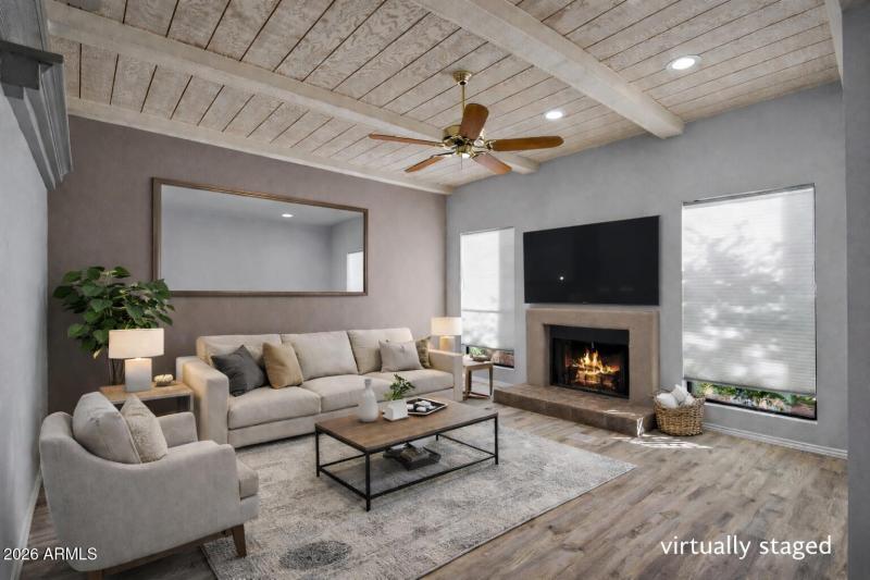 Rustic living room with modern touches