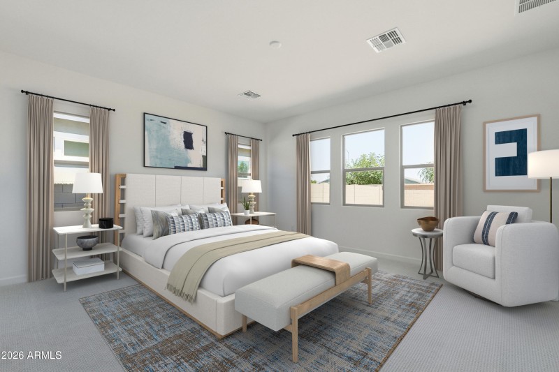 Virtual staging primary bedroom