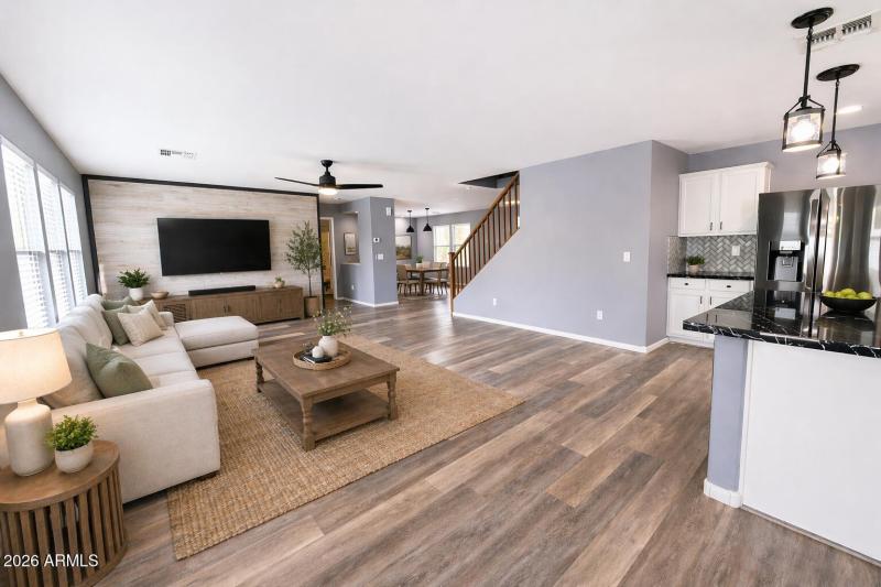 Virtually Staged Family Room
