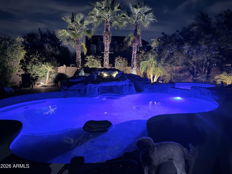 Pool lit up