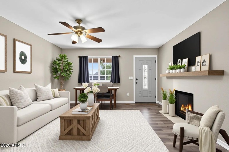 Living room AI staged 3