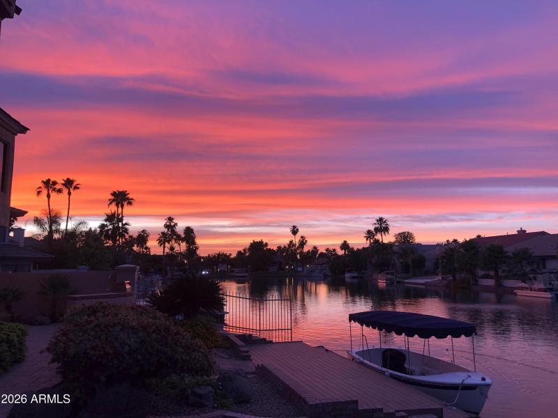 Backyard sunset