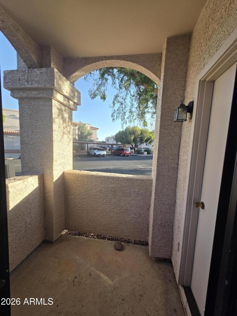 Back patio and outside storage closet