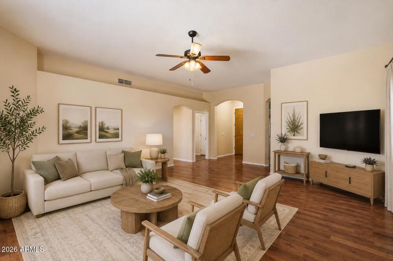 Living Room Wide Virtually Staged