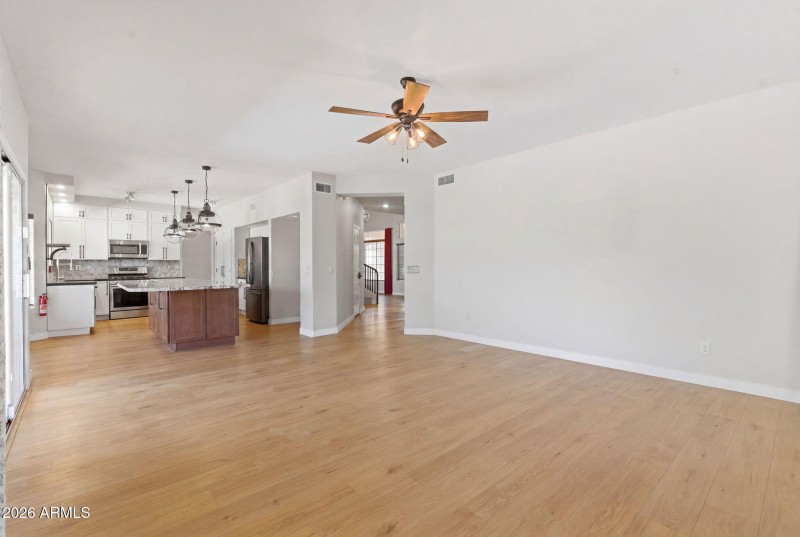 Living room and kitchen