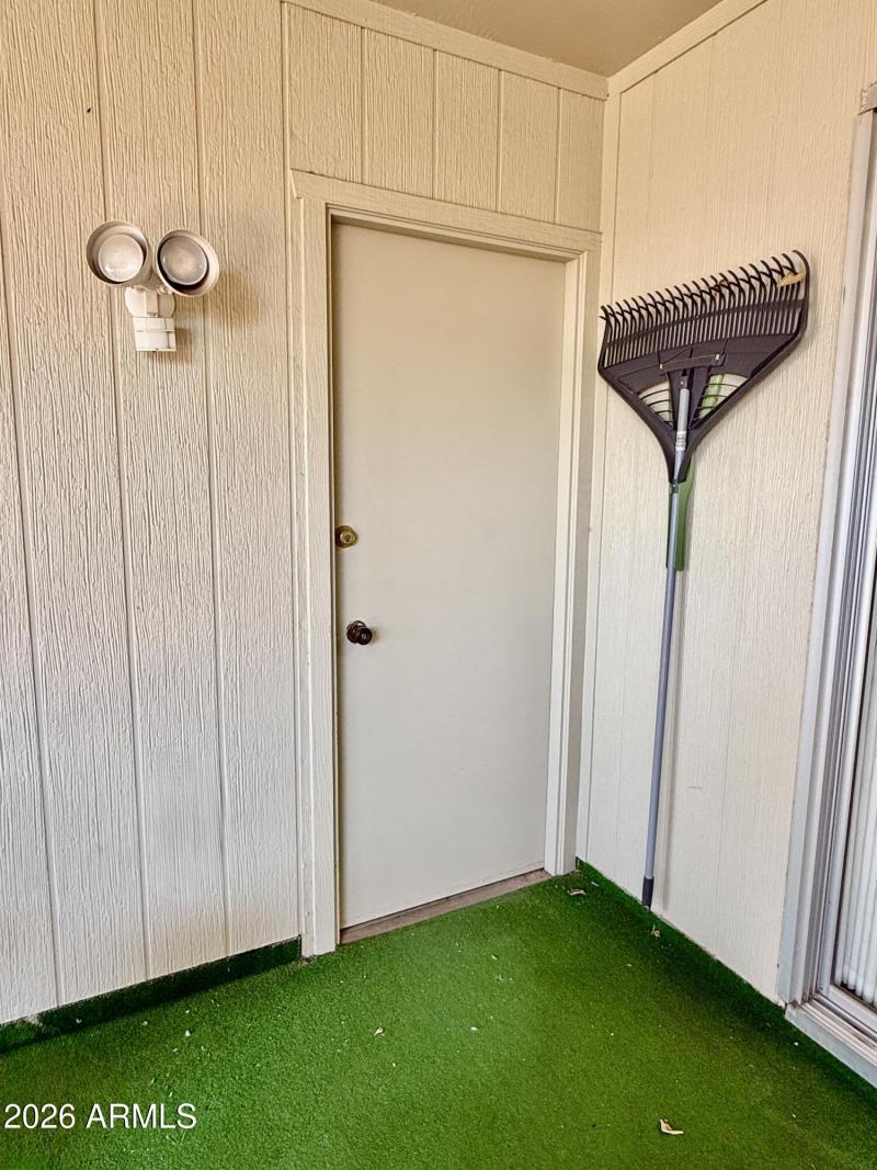 Service door into garage