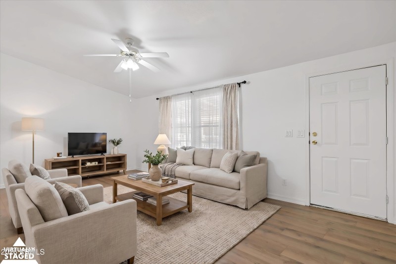 Virtual staged living room