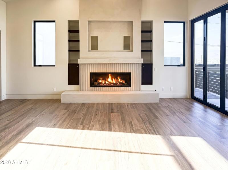 Living room with fireplace
