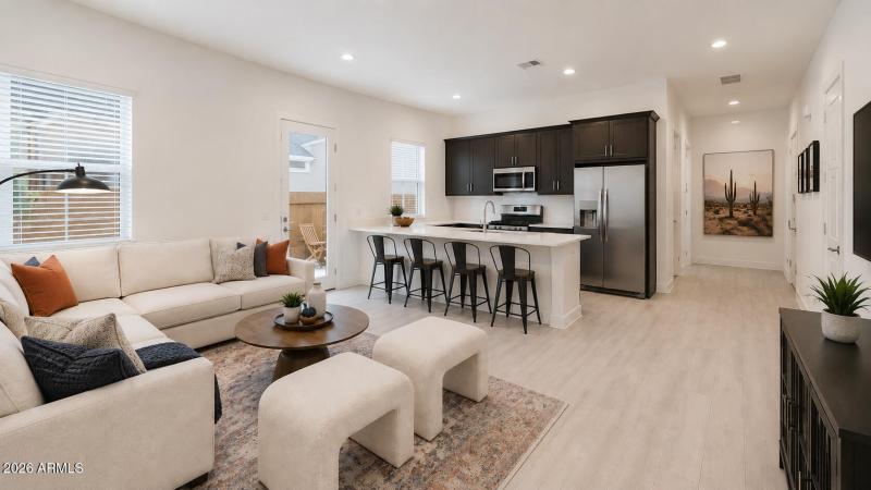 casita living room kitchen