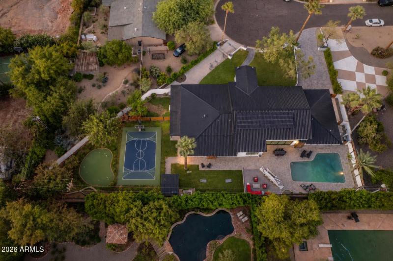 Sport court and putting green rendering