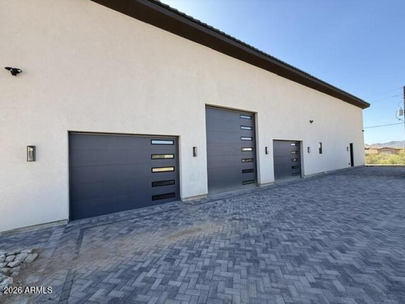 Front of the detached garage and shop