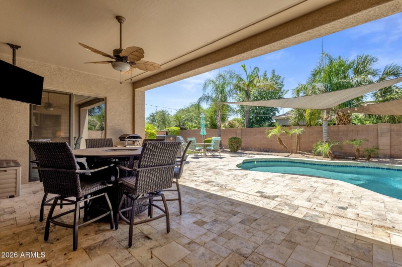 Covered Back Patio and Pool