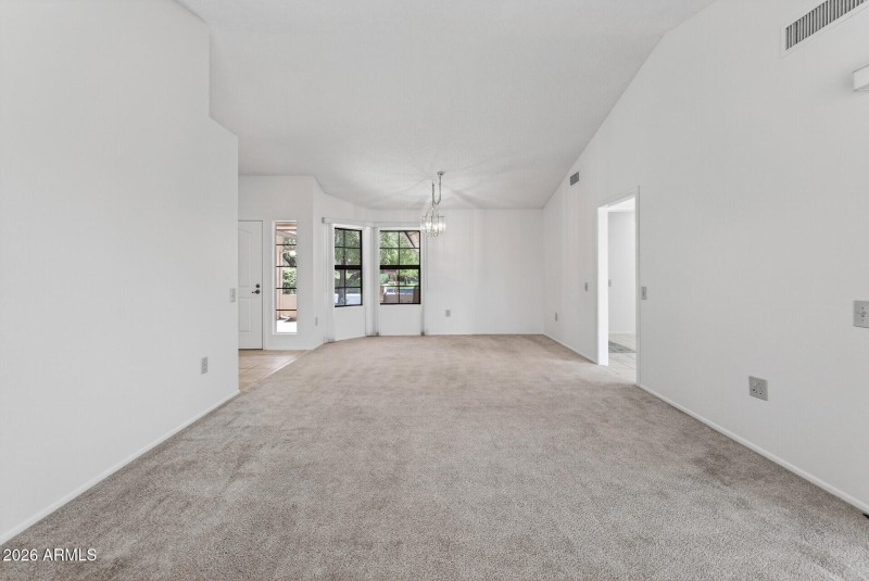 Great Room toward front entry & dining