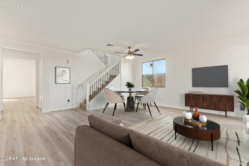 Virtually Staged Formal Living Room and