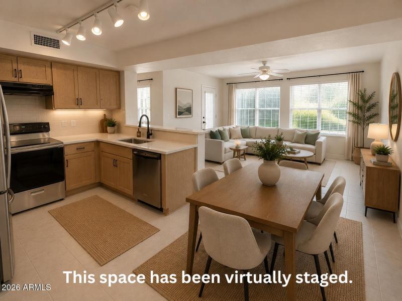 Virtually staged kitchen