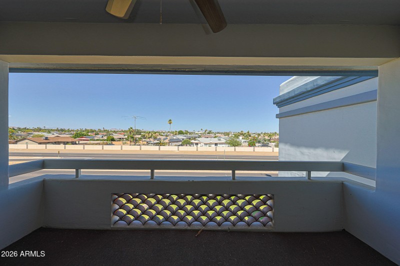 VIEW FROM COVERED BALCONY