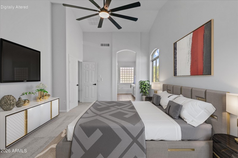 Virtual staging master bedroom