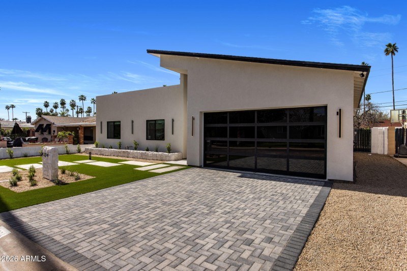 Blacked out glass garage
