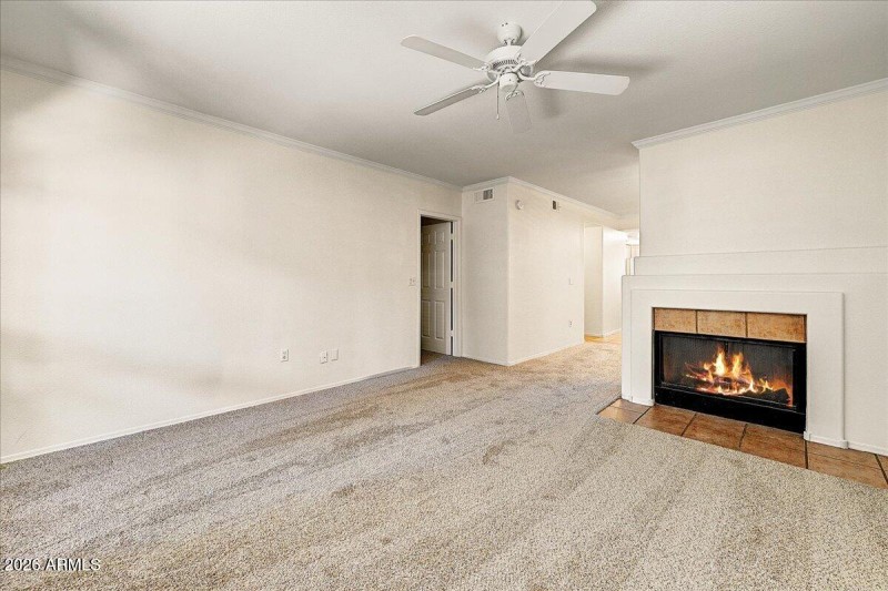 Living Area with Fireplace