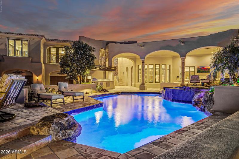 Sparkling pool and spa
