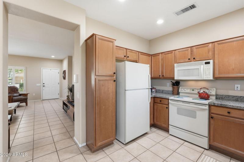 Kitchen has pantry