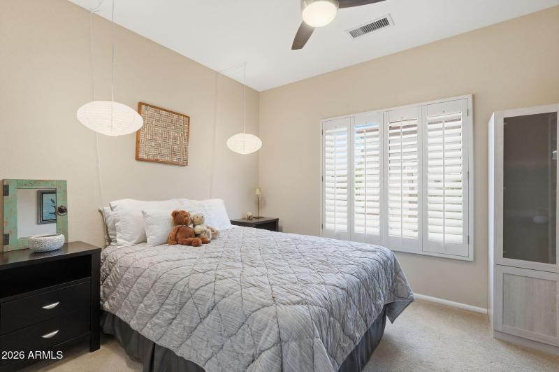 Guest Bedroom has built in closet