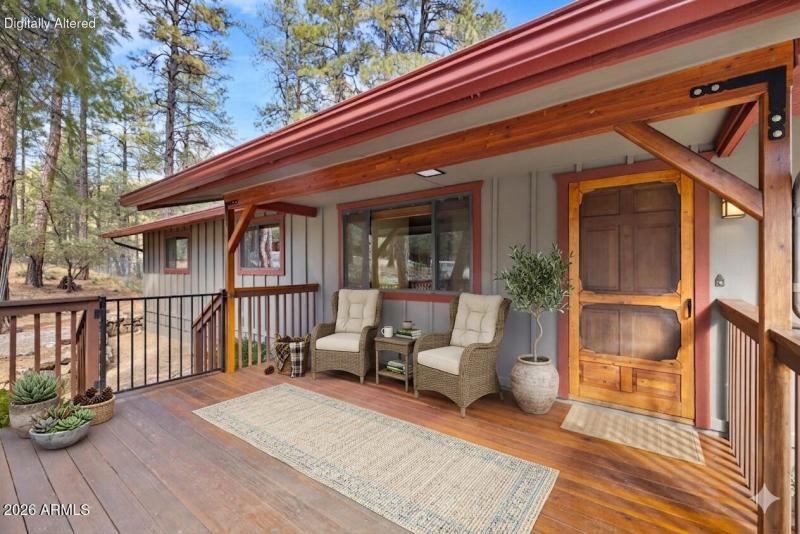 virtually staged front porch